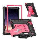 For Samsung Galaxy Tab S6 Lite 2020 / 2024 Armor Bolt Shape Holder Silicone Hybrid PC Tablet Case(Black Rose Red) - 1