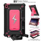 For Samsung Galaxy Tab S6 Lite 2020 / 2024 Armor Bolt Shape Holder Silicone Hybrid PC Tablet Case(Black Rose Red) - 2