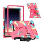 For Samsung Galaxy Tab S6 Lite 2020 / 2024 Armor Bolt Shape Holder Silicone Hybrid PC Tablet Case(Camouflage Rose Red) - 1