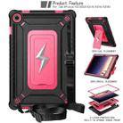 For Samsung Galaxy Tab A9+ Armor Bolt Shape Holder Silicone Hybrid PC Tablet Case(Black Rose Red) - 2