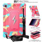 For Samsung Galaxy Tab A9+ Armor Bolt Shape Holder Silicone Hybrid PC Tablet Case(Camouflage Rose Red) - 2