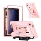 For Samsung Galaxy Tab A9 Armor Bolt Shape Holder Silicone Hybrid PC Tablet Case(Rose Gold) - 1