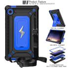 For Samsung Galaxy Tab A9 Armor Bolt Shape Holder Silicone Hybrid PC Tablet Case(Black Blue) - 2