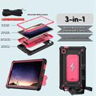 For Samsung Galaxy Tab A9 Armor Bolt Shape Holder Silicone Hybrid PC Tablet Case(Black Rose Red) - 3