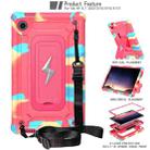 For Samsung Galaxy Tab A9 Armor Bolt Shape Holder Silicone Hybrid PC Tablet Case(Camouflage Rose Red) - 2