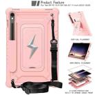 For Samsung Galaxy Tab S9 FE / S9 / S8 Armor Bolt Shape Holder Silicone Hybrid PC Tablet Case(Rose Gold) - 2