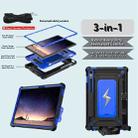 For Samsung Galaxy Tab S9 FE / S9 / S8 Armor Bolt Shape Holder Silicone Hybrid PC Tablet Case(Black Blue) - 3