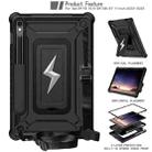 For Samsung Galaxy Tab S9 FE / S9 / S8 Armor Bolt Shape Holder Silicone Hybrid PC Tablet Case(Black) - 2