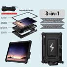For Samsung Galaxy Tab S9 FE / S9 / S8 Armor Bolt Shape Holder Silicone Hybrid PC Tablet Case(Black) - 3