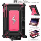 For Samsung Galaxy Tab S9 FE / S9 / S8 Armor Bolt Shape Holder Silicone Hybrid PC Tablet Case(Black Rose Red) - 2