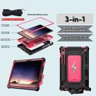For Samsung Galaxy Tab S9 FE / S9 / S8 Armor Bolt Shape Holder Silicone Hybrid PC Tablet Case(Black Rose Red) - 3