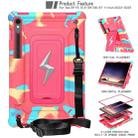 For Samsung Galaxy Tab S9 FE / S9 / S8 Armor Bolt Shape Holder Silicone Hybrid PC Tablet Case(Camouflage Rose Red) - 2
