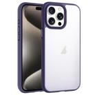 For iPhone 15 Pro Phantom Frosted Airbag Shockproof Transparent Phone Case(Purple) - 1