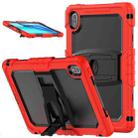 For Huawei MatePad SE 11 2024 Silicone Hydric PC Tablet Case with Shoulder Strap & Holder(Red) - 1