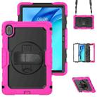 For Huawei MatePad SE 11 2024 Silicone Hybrid PC Tablet Case with Shoulder Strap(Rose Red) - 1