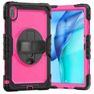 For Huawei MatePad SE 11 2024 Silicone Hybrid PC Tablet Case with Shoulder Strap(Rose Red PC) - 2