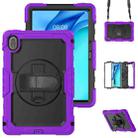 For Huawei MatePad SE 11 2024 Silicone Hybrid PC Tablet Case with Shoulder Strap(Purple) - 1