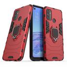 For OPPO A53 Shockproof PC + TPU Protective Case with Magnetic Ring Holder(Red) - 1