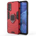 For OPPO Reno4 Shockproof PC + TPU Protective Case with Magnetic Ring Holder(Red) - 2