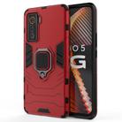 For Vivo iQOO 5 5G Shockproof PC + TPU Protective Case with Magnetic Ring Holder(Red) - 2