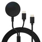 For Samsung Watch Series / Type-C Port Phone 20V 3A 60W 2 in 1 Magnetic Charging Cable, Length: 1.5m(Black) - 1