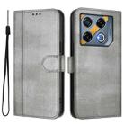 For Infinix GT 20 Pro 5G Line Splicing Buckle Retro Leather Phone Case(Grey) - 2