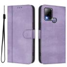 For Infinix Hot 10T / Hot 10S Line Splicing Buckle Retro Leather Phone Case(Purple) - 2