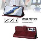 For Infinix Hot 20 4G Line Splicing Buckle Retro Leather Phone Case(Wine Red) - 3