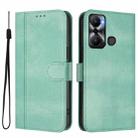 For Infinix Hot 20 Play Line Splicing Buckle Retro Leather Phone Case(Mint) - 2