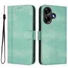 For Infinix Hot 30 4G Line Splicing Buckle Retro Leather Phone Case(Mint) - 2
