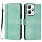 For Infinix Hot 30 Play 4G / Hot 30 Play NFC Line Splicing Buckle Retro Leather Phone Case(Mint) - 2