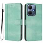 For Infinix Hot 30i Line Splicing Buckle Retro Leather Phone Case(Mint) - 2