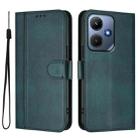 For Infinix Hot 30i Line Splicing Buckle Retro Leather Phone Case(Dark Green) - 2