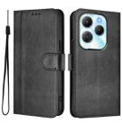 For Infinix Hot 40 4G / Hot 40 Pro 4G Line Splicing Buckle Retro Leather Phone Case(Black) - 2