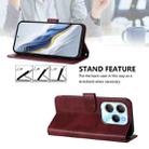 For Infinix Hot 40 4G / Hot 40 Pro 4G Line Splicing Buckle Retro Leather Phone Case(Wine Red) - 3