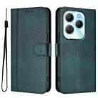 For Infinix Hot 40 4G / Hot 40 Pro 4G Line Splicing Buckle Retro Leather Phone Case(Dark Green) - 2
