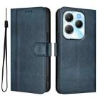 For Infinix Hot 40 4G / Hot 40 Pro 4G Line Splicing Buckle Retro Leather Phone Case(Dark Blue) - 2