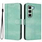 For Infinix Hot 50 4G Line Splicing Buckle Retro Leather Phone Case(Mint) - 2