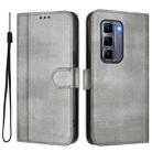 For Infinix Hot 50 Pro+ 4G Line Splicing Buckle Retro Leather Phone Case(Grey) - 2
