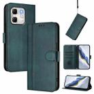 For Infinix Hot 50i 4G / Smart 9 4G / 9 HD Line Splicing Buckle Retro Leather Phone Case(Dark Green) - 1