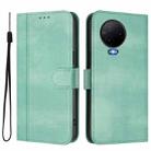 For Infinix Note 12 4G / Note 12 Pro 4G Line Splicing Buckle Retro Leather Phone Case(Mint) - 2