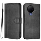 For Infinix Note 12 4G / Note 12 Pro 4G Line Splicing Buckle Retro Leather Phone Case(Black) - 2