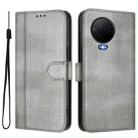 For Infinix Note 12 4G / Note 12 Pro 4G Line Splicing Buckle Retro Leather Phone Case(Grey) - 2