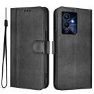 For Infinix Note 12 Pro 5G Line Splicing Buckle Retro Leather Phone Case(Black) - 2