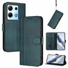 For Infinix Note 30 4G / 5G Line Splicing Buckle Retro Leather Phone Case(Dark Green) - 1