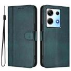 For Infinix Note 30 4G / 5G Line Splicing Buckle Retro Leather Phone Case(Dark Green) - 2