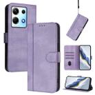 For Infinix Note 30 4G / 5G Line Splicing Buckle Retro Leather Phone Case(Purple) - 1