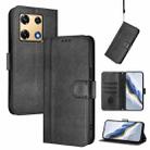 For Infinix Note 30 Pro 4G Line Splicing Buckle Retro Leather Phone Case(Black) - 1