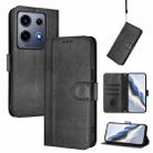 For Infinix Note 30 VIP Line Splicing Buckle Retro Leather Phone Case(Black) - 1