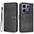 For Infinix Note 30 VIP Line Splicing Buckle Retro Leather Phone Case(Black) - 2